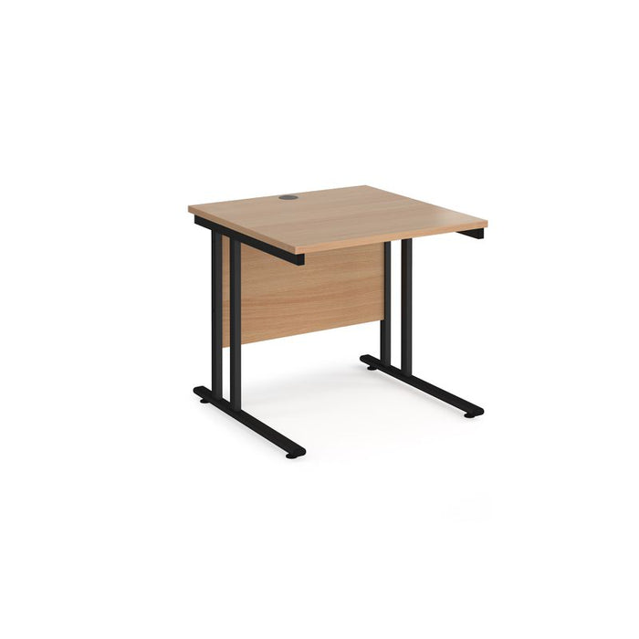 Maestro 25 cantilever leg straight office desk Desking Dams Beech Black 800mm x 800mm