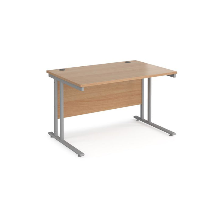 Maestro 25 cantilever leg straight office desk Desking Dams Beech Silver 1200mm x 800mm