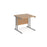 Maestro 25 cantilever leg straight office desk Desking Dams Beech Silver 800mm x 800mm