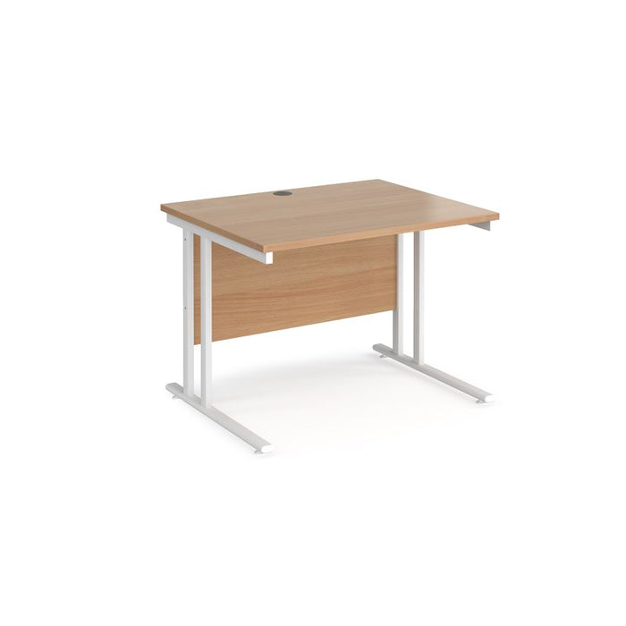 Maestro 25 cantilever leg straight office desk Desking Dams Beech White 1000mm x 800mm