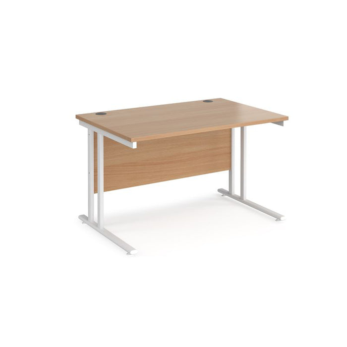Maestro 25 cantilever leg straight office desk Desking Dams Beech White 1200mm x 800mm