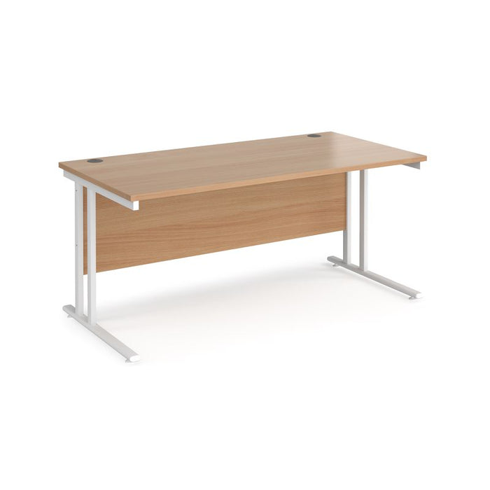 Maestro 25 cantilever leg straight office desk Desking Dams Beech White 1600mm x 800mm
