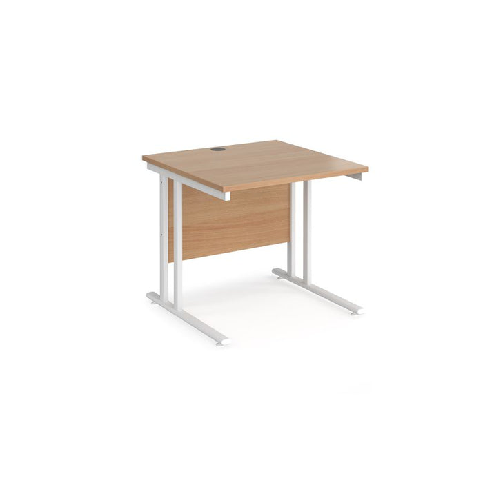 Maestro 25 cantilever leg straight office desk Desking Dams Beech White 800mm x 800mm