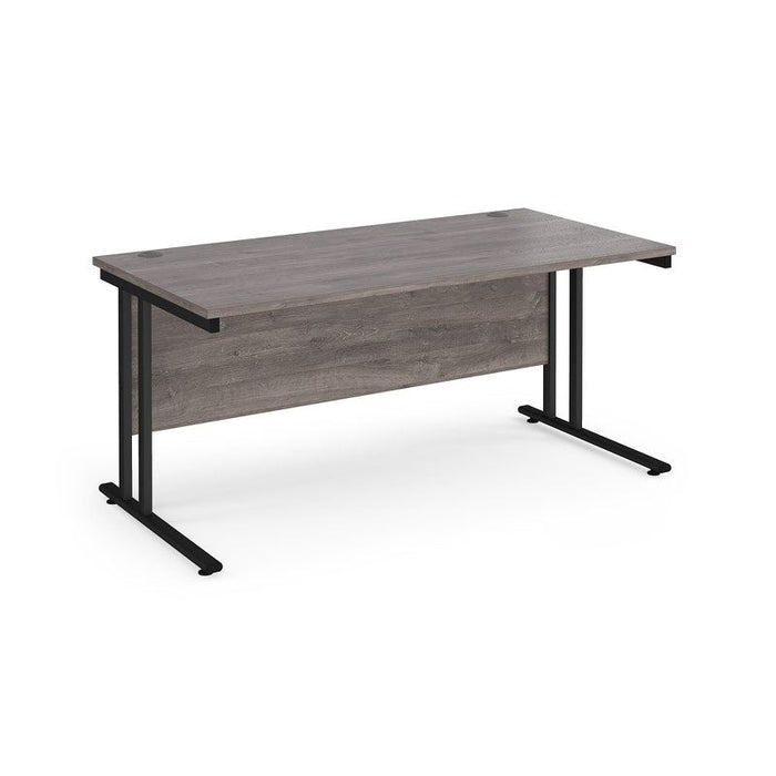Maestro 25 cantilever leg straight office desk Desking Dams Grey Oak Black 1600mm x 800mm