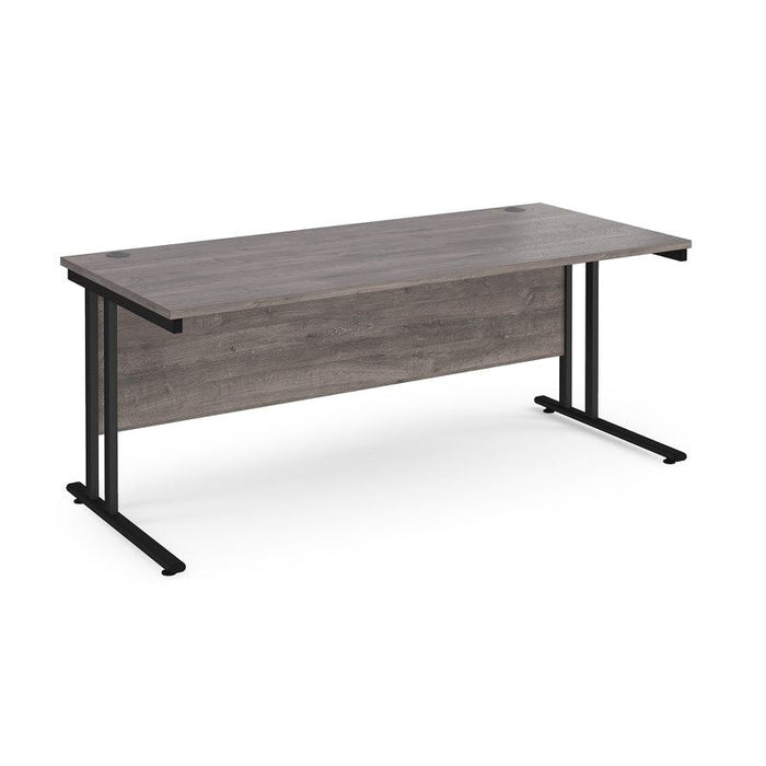 Maestro 25 cantilever leg straight office desk Desking Dams Grey Oak Black 1800mm x 800mm