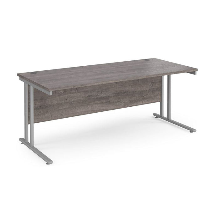 Maestro 25 cantilever leg straight office desk Desking Dams Grey Oak Silver 1800mm x 800mm