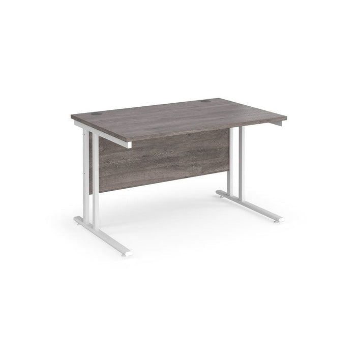 Maestro 25 cantilever leg straight office desk Desking Dams Grey Oak White 1200mm x 800mm