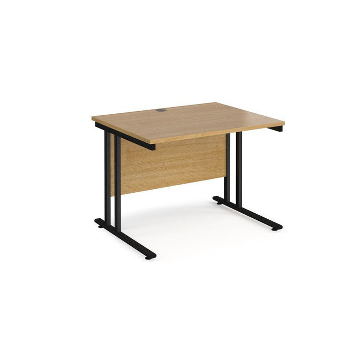 Maestro 25 cantilever leg straight office desk Desking Dams Oak Black 1000mm x 800mm