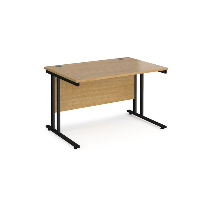 Maestro 25 cantilever leg straight office desk Desking Dams Oak Black 1200mm x 800mm