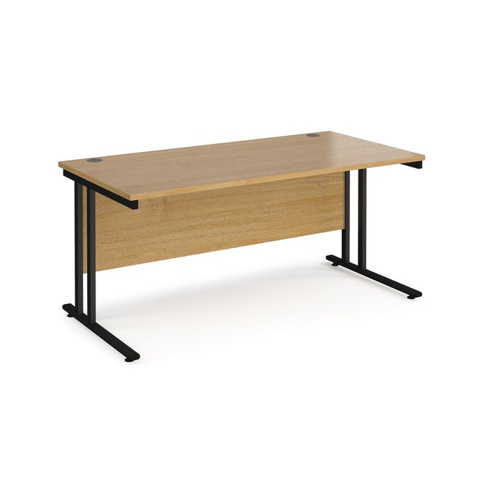 Maestro 25 cantilever leg straight office desk Desking Dams Oak Black 1600mm x 800mm