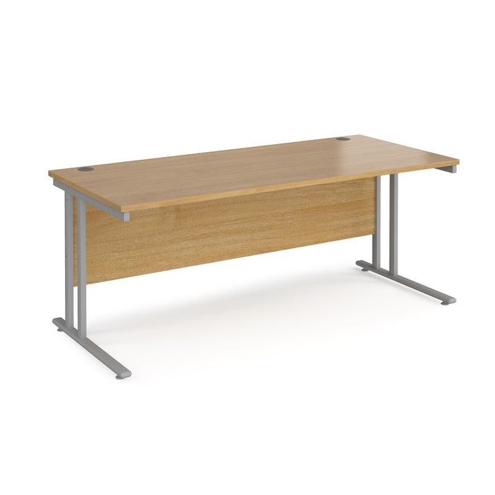 Maestro 25 cantilever leg straight office desk Desking Dams Oak Silver 1800mm x 800mm