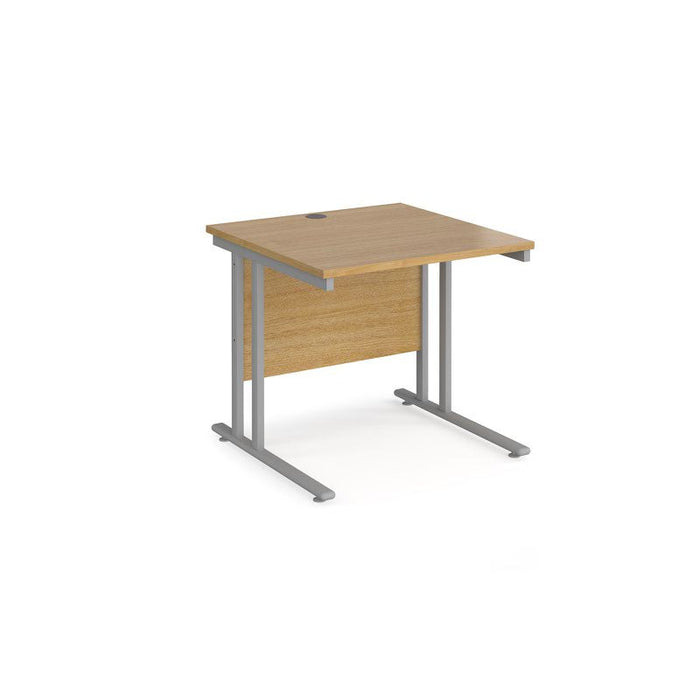 Maestro 25 cantilever leg straight office desk Desking Dams Oak Silver 800mm x 800mm