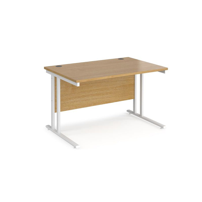 Maestro 25 cantilever leg straight office desk Desking Dams Oak White 1200mm x 800mm
