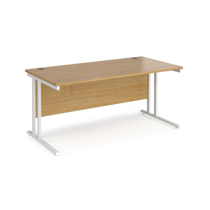 Maestro 25 cantilever leg straight office desk Desking Dams Oak White 1600mm x 800mm