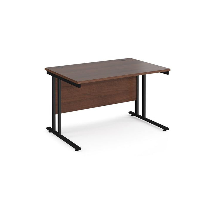 Maestro 25 cantilever leg straight office desk Desking Dams Walnut Black 1200mm x 800mm