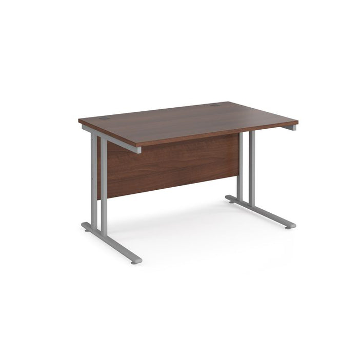 Maestro 25 cantilever leg straight office desk Desking Dams Walnut Silver 1200mm x 800mm