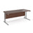Maestro 25 cantilever leg straight office desk Desking Dams Walnut Silver 1800mm x 800mm