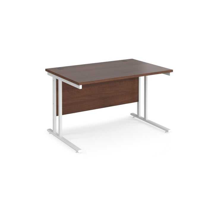 Maestro 25 cantilever leg straight office desk Desking Dams Walnut White 1200mm x 800mm