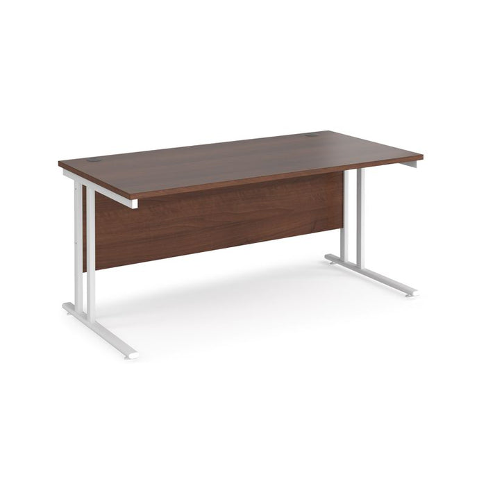 Maestro 25 cantilever leg straight office desk Desking Dams Walnut White 1600mm x 800mm