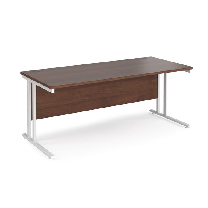 Maestro 25 cantilever leg straight office desk Desking Dams Walnut White 1800mm x 800mm