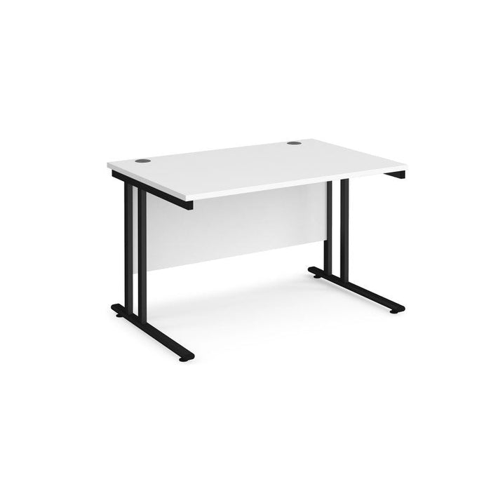 Maestro 25 cantilever leg straight office desk Desking Dams White Black 1200mm x 800mm