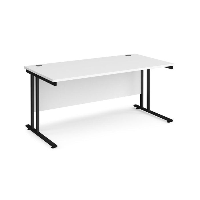 Maestro 25 cantilever leg straight office desk Desking Dams White Black 1600mm x 800mm