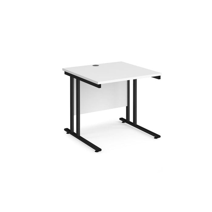 Maestro 25 cantilever leg straight office desk Desking Dams White Black 800mm x 800mm