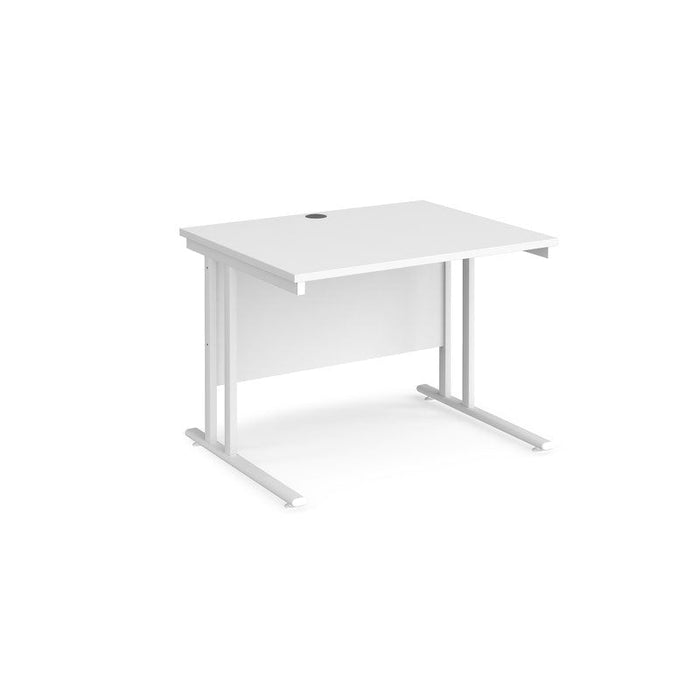 Maestro 25 cantilever leg straight office desk Desking Dams White White 1000mm x 800mm