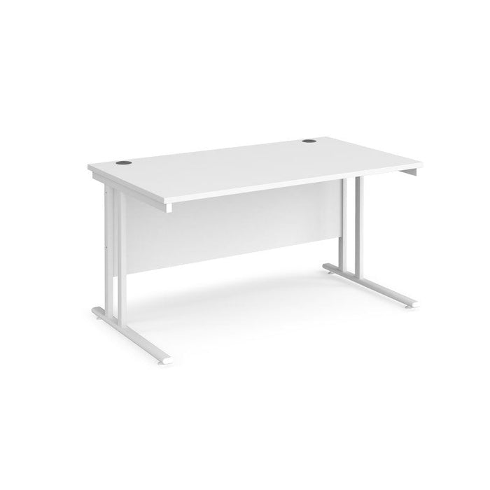 Maestro 25 cantilever leg straight office desk Desking Dams White White 1400mm x 800mm