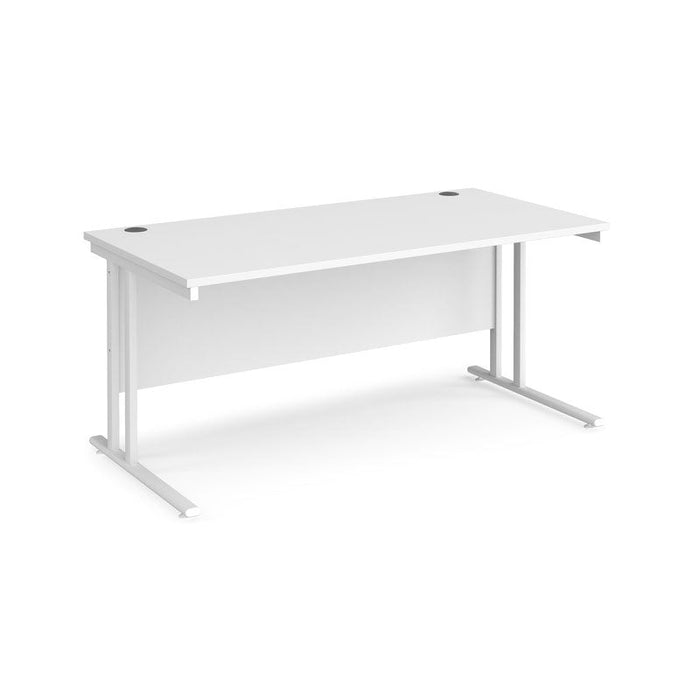 Maestro 25 cantilever leg straight office desk Desking Dams White White 1600mm x 800mm
