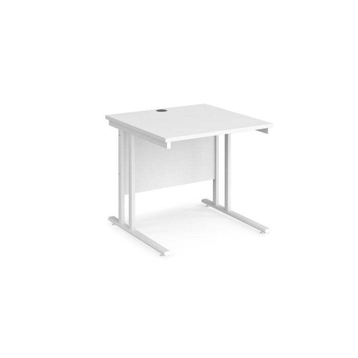 Maestro 25 cantilever leg straight office desk Desking Dams White White 800mm x 800mm