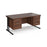 Maestro 25 cantilever leg straight office desk with 2 and 3 drawer pedestals Desking Dams Walnut Black 1600mm x 800mm