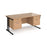 Maestro 25 cantilever leg straight office desk with two x 2 drawer pedestals Desking Dams Beech Black 1600mm x 800mm