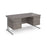 Maestro 25 cantilever leg straight office desk with two x 2 drawer pedestals Desking Dams Grey Oak Silver 1600mm x 800mm