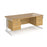 Maestro 25 cantilever leg straight office desk with two x 2 drawer pedestals Desking Dams Oak White 1800mm x 800mm