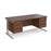 Maestro 25 cantilever leg straight office desk with two x 2 drawer pedestals Desking Dams Walnut Silver 1800mm x 800mm