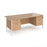 Maestro 25 H Frame straight desk with 2 and 3 drawer pedestals Desking Dams Beech White 1800mm x 800mm