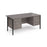 Maestro 25 H Frame straight desk with 2 and 3 drawer pedestals Desking Dams Grey Oak Black 1600mm x 800mm