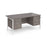 Maestro 25 H Frame straight desk with 2 and 3 drawer pedestals Desking Dams Grey Oak White 1600mm x 800mm
