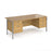 Maestro 25 H Frame straight desk with 2 and 3 drawer pedestals Desking Dams Oak Silver 1800mm x 800mm