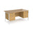 Maestro 25 H Frame straight desk with 2 and 3 drawer pedestals Desking Dams Oak White 1600mm x 800mm