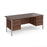 Maestro 25 H Frame straight desk with 2 and 3 drawer pedestals Desking Dams Walnut Silver 1800mm x 800mm