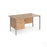 Maestro 25 H frame straight desk with 2 drawer pedestal Desking Dams Beech Silver 1400mm x 800mm