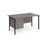 Maestro 25 H frame straight desk with 2 drawer pedestal Desking Dams Grey Oak Black 1400mm x 800mm