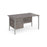 Maestro 25 H frame straight desk with 2 drawer pedestal Desking Dams Grey Oak Silver 1400mm x 800mm