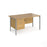Maestro 25 H frame straight desk with 2 drawer pedestal Desking Dams Oak Silver 1400mm x 800mm