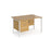 Maestro 25 H frame straight desk with 2 drawer pedestal Desking Dams Oak White 1200mm x 800mm