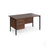 Maestro 25 H frame straight desk with 2 drawer pedestal Desking Dams Walnut Black 1400mm x 800mm