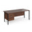 Maestro 25 H frame straight desk with 2 drawer pedestal Desking Dams Walnut Black 1800mm x 800mm