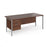 Maestro 25 H frame straight desk with 2 drawer pedestal Desking Dams Walnut Silver 1800mm x 800mm